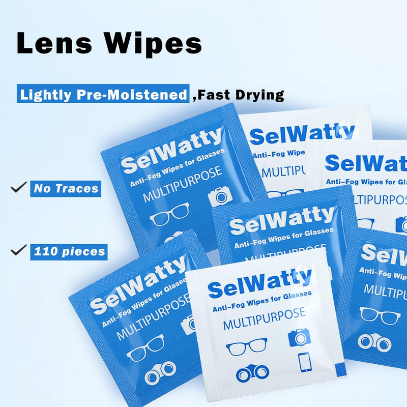 [Australia] - Anti Fog Wipes for Glasses, 110 Count Lens Wipes for Eyeglasses, Lens Cleaning Wipes for Glasses, Laptops Screens, Smart Phones, Optical Lens, Defogging, Quick-Dry & Scratch-Free 