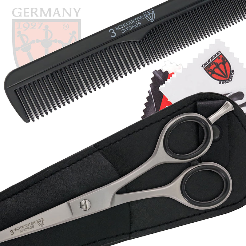 [Australia] - THREE SWORDS - Rustproof professional hair scissors hairdressing scissors in a case, NEW with comb and cloth hair scissors with comb 