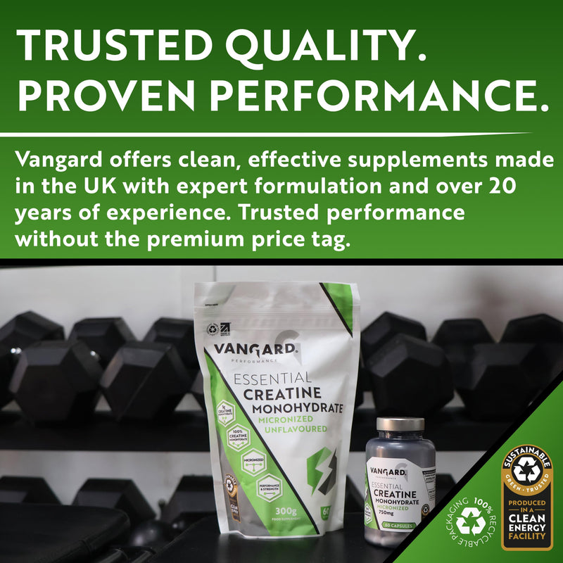 Creatine Monohydrate - 100% Pure Micronised Creatine Powder for Strength, Power & Muscle Growth Supplement, Unflavoured, Vegan & Easy-Mix (300g - 60 Servings)