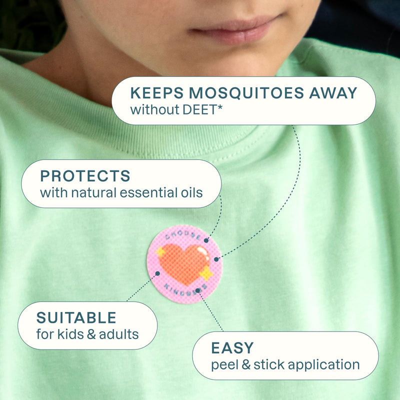 [Australia] - Cliganic Mosquito Repellent Stickers (90 Pack) - Positive Vibes Patches for Kids, Natural DEET-Free, Essential Oil Infused 90 Count (Pack of 1) 
