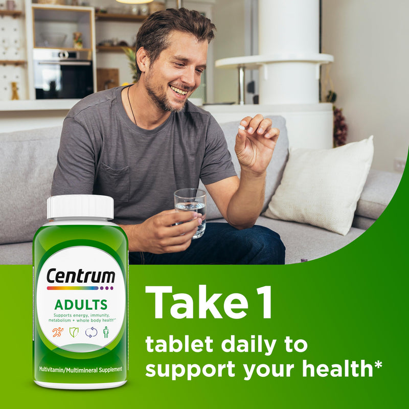 Centrum Multivitamin for Adults 18 and Over, 200 Tablets | Contains B Vitamins, Vitamin C, Vitamin E and Antioxidants, Supports Healthy Immune Response, GLP-1 Support 200 Count (Pack of 1)