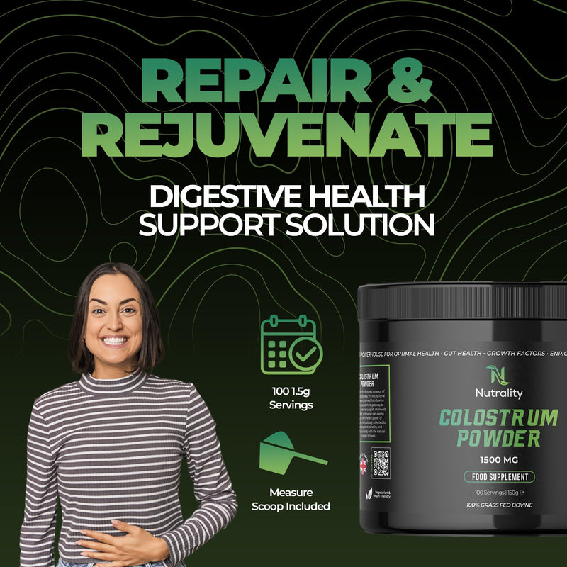 100% Bovine Colostrum Powder 1500mg | Gut Health | 100 Servings | Gut Health & Immune Support | Colostrum Supplement Men & Women | Gut Health Energy, Gut Repair & Human Parasite Detox