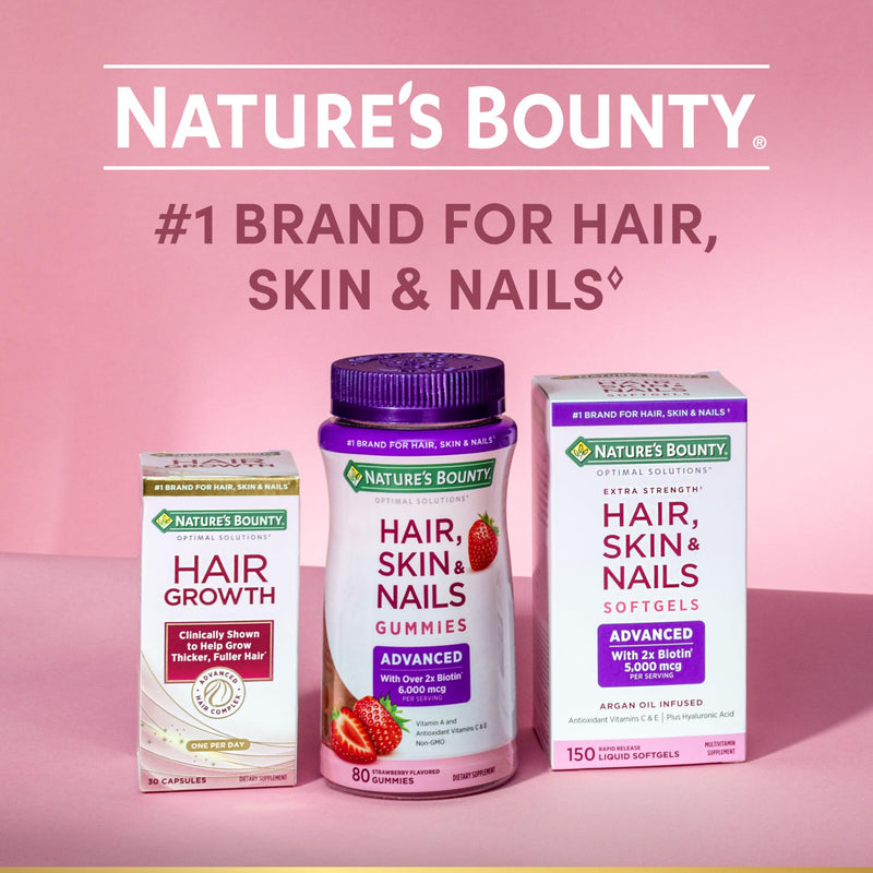 Nature's Bounty Vitamin C and Hyaluronic Acid Supplement, Supports Glowing Skin, Immune Function & Collagen Production, 120 Capsules - 60 Day Supply, Optimal Solutions Supplements for Skin Health 120 Count (Pack of 2)