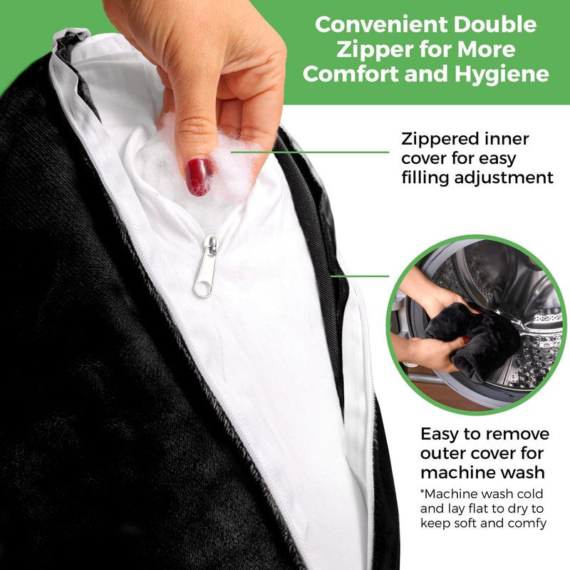 [Australia] - Rotator Cuff Pillow, Soft Comfortable Shoulder Pillow for Surgery, Ergonomic Shoulder Support Pillow with Double Zipper Cover, Machine Washable, Black 