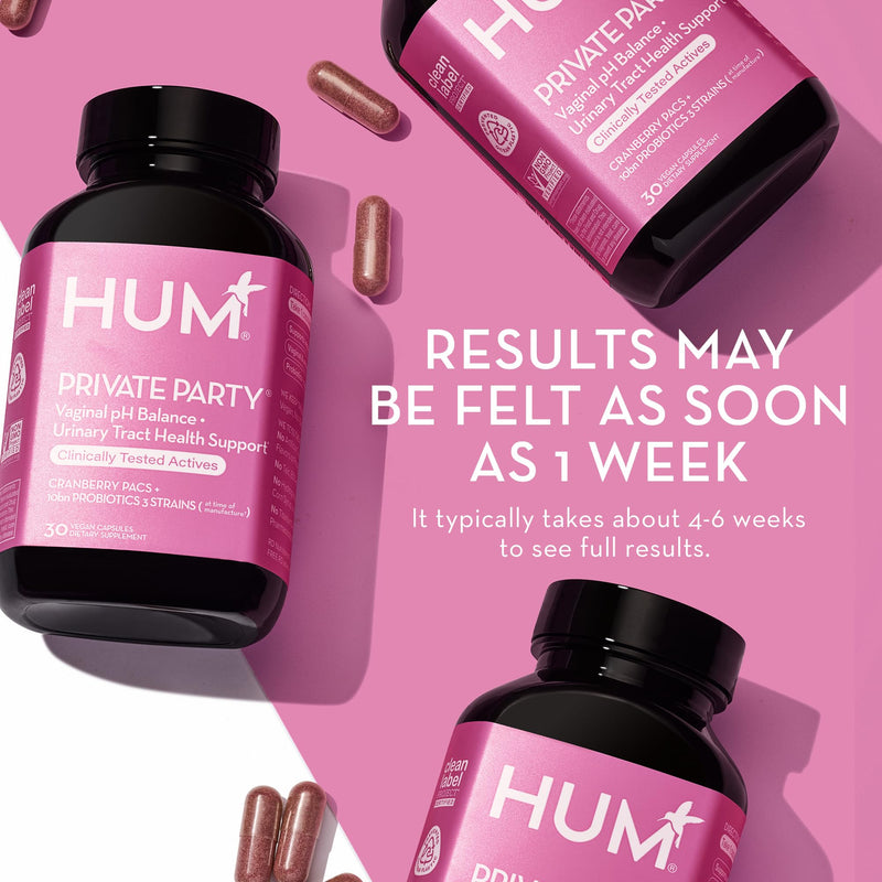 [Australia] - HUM Private Party Vaginal Probiotics for Women's pH Balance- Cranberry & Lactobacillus Blend -Womens Vaginal Health Supplement - Promote Healthy Vaginal Odor & Vaginal Flora - (30-Day Supply) 30-Day Supply 
