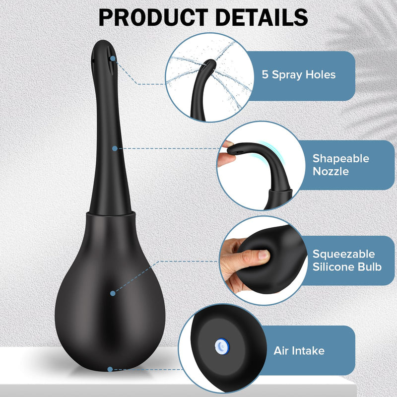 [Australia] - Enema Bulb Anti Backflow Anal Douche Kit with Lube for Men&Women 
