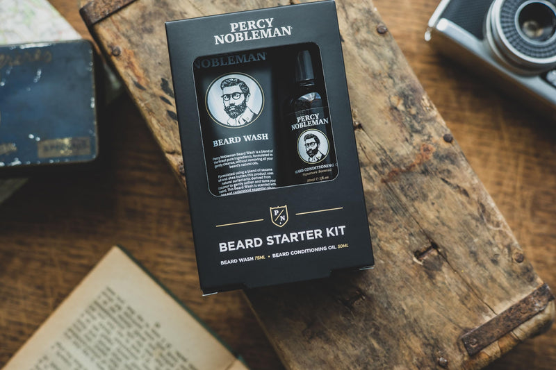 [Australia] - Percy Nobleman Beard Starter Set, a beard care set with beard oil and beard wash, suitable as a filler for stockings, 30ml / 75ml 
