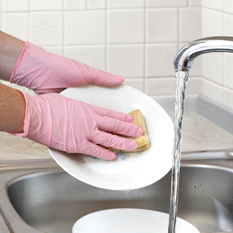 [Australia] - [100 Count] Pink Nitrile Disposable Gloves - | Latex Free and Rubber Free | Non-Sterile Powder Free Gloves Medium 100 Count 