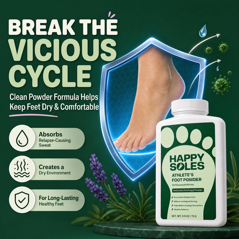 OTC Athletes Foot Treatment Antifungal Powder - 2% Miconazole | Anti fungal Foot Powder for Athlete's Foot & Itchy Feet - Relieves Itching & Burning, Odor Control, FSA Eligible HSA, 2.5oz