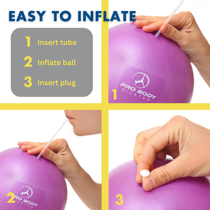 [Australia] - ProBody Pilates Ball Small Exercise Ball, 9 Inch Barre Ball, Mini Soft Yoga Ball, Workout Ball for Stability, Barre, Fitness, Ab, Core, Physio and Physical Therapy Ball at Home Gym & Office Blue 