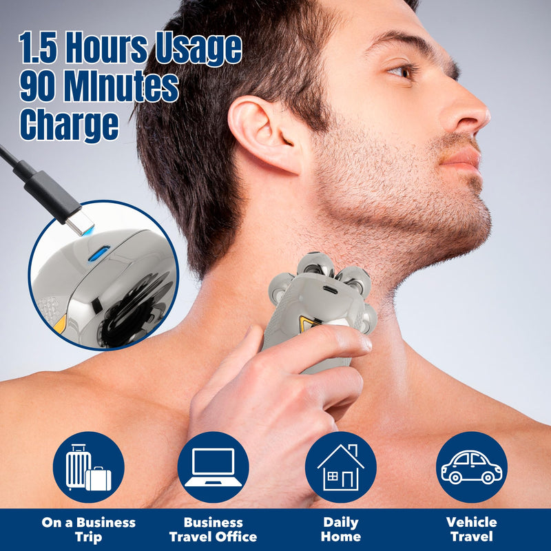 [Australia] - Head Shaver for Bald Man Cordless Electric Shavers - Detachable Heads Shavers for Men Waterproof Mens Razors for Shaving Rechargeable 7D Rotary Head Shaver,Nose Hair Trimmer,Ear Hair Trimmer for Men 