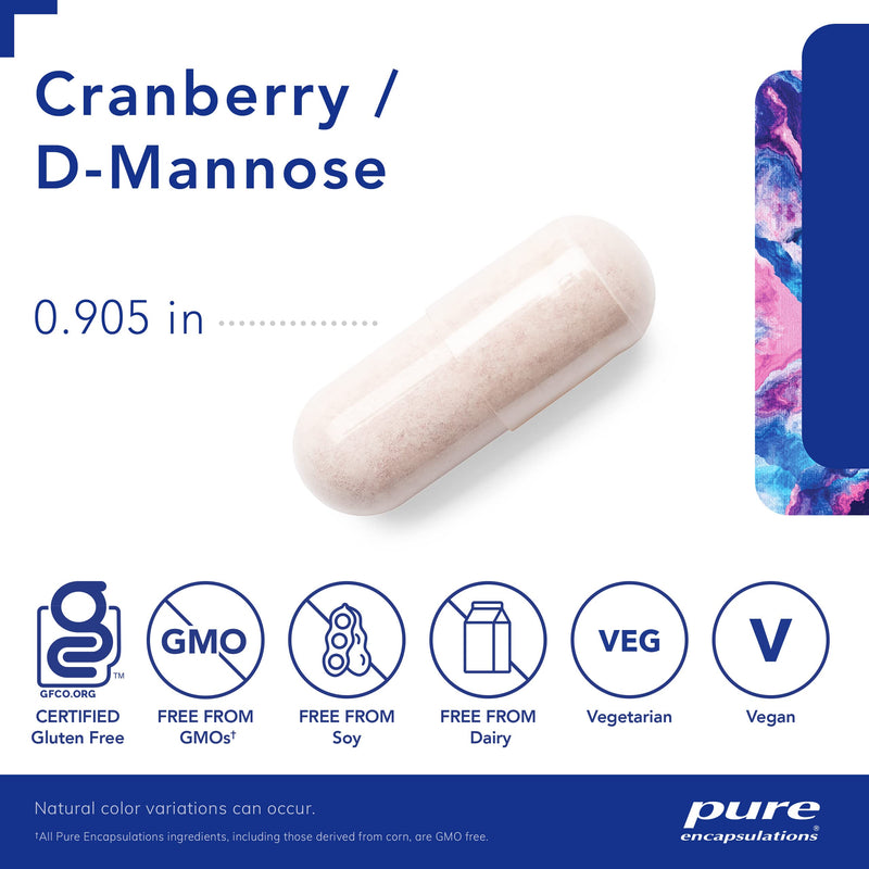 [Australia] - Pure Encapsulations Cranberry D-Mannose - Supports Urinary Tract Health* - with Cranberry Fruit Solids - Vegan & Non-GMO Dietary Supplement - 90 Capsules 90 Count (Pack of 1) 