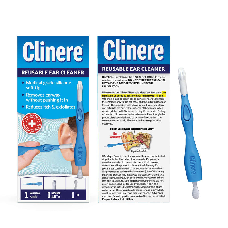 [Australia] - Clinere¬Æ Reusable Ear Cleaner Kit - Earwax Remover Tool for Gentle Ear Canal Cleaning & Itch Relief - Safe Home Ear Wax Removal - Reusable & Effective Ear Care Solution 
