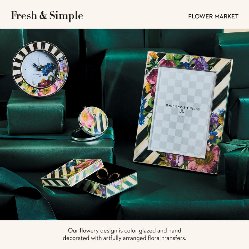 MACKENZIE-CHILDS Flower Market Silver Plated Compact Mirror