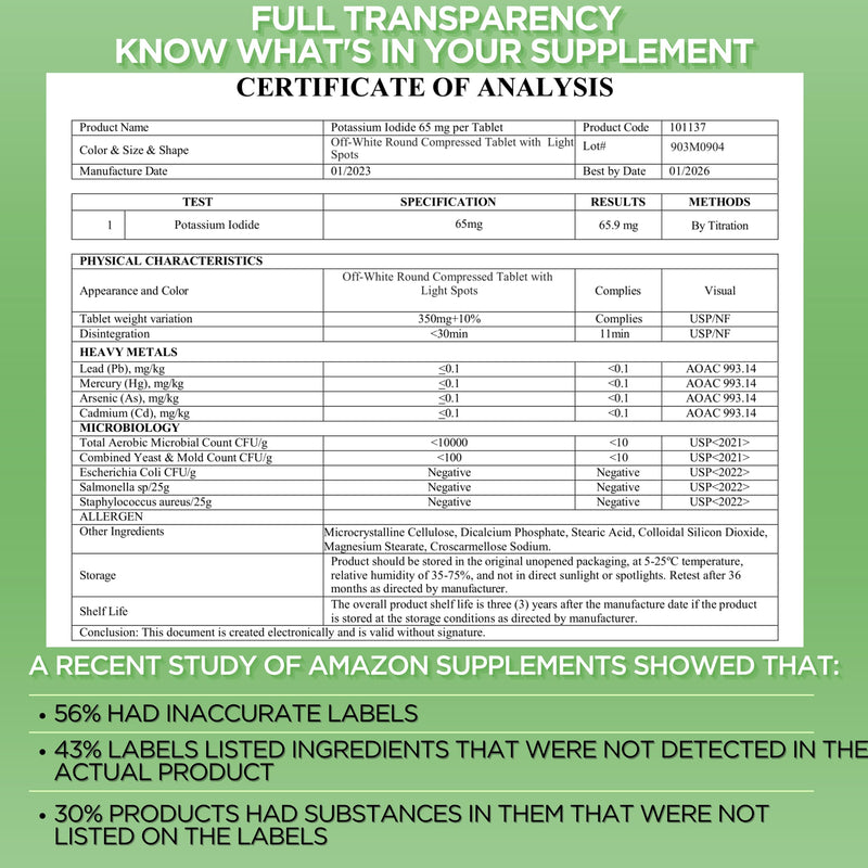 [Australia] - Potassium Iodide Tablets - 130mg Iodine Tablets for Radiation Exposure | Nuclear Fallout Pills (300 Count (Pack of 1) (300 Count (Pack of 1), 300, Count) 300 Count (Pack of 1) 