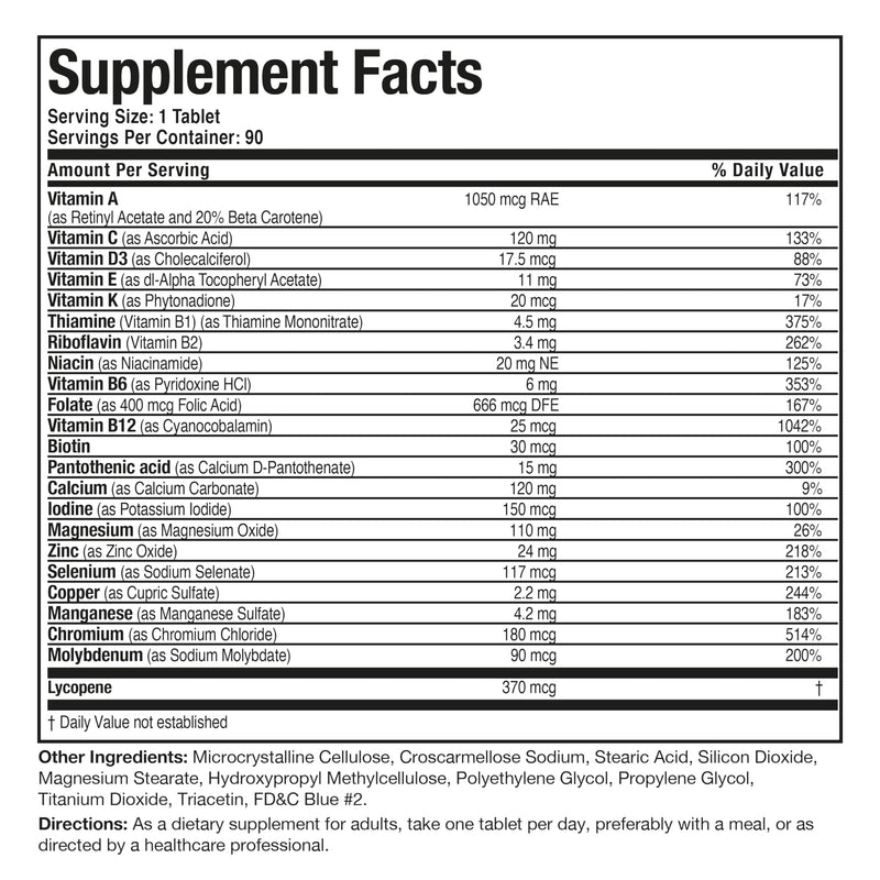Bronson ONE Daily Mens 50+ Complete Multivitamin Multimineral, 90 Tablets | Once-Daily, Targeted Nutrition For Active Men Over 50, Non-GMO, Gluten-Free, Soy-Free 90 Count (Pack of 1)