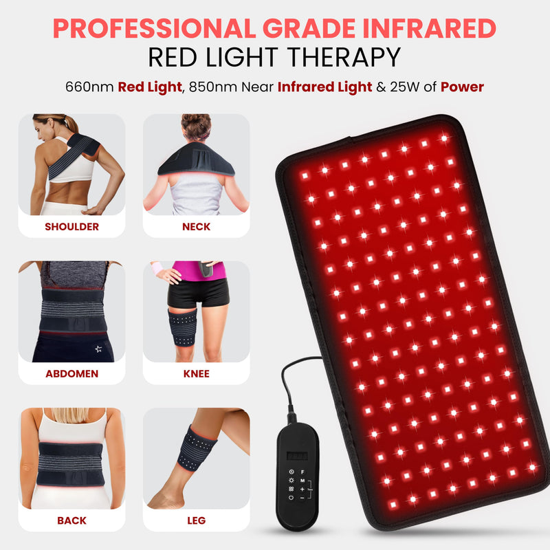 [Australia] - JWAY Red Light Therapy Belt | 660nm Red Light Therapy & 850nm Near Infrared Light Therapy for Body | Relax & Massage Muscles | Pain Relief and Inflammation | Improve Circulation 
