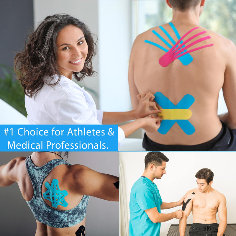 Kinesiology Tape Extra Wide 4" x 16.4' Roll - Supports Athletic Performance for Large Muscle Groups, Easy to Apply, Stays in Place for Days, Latex-Free, Waterproof Beige