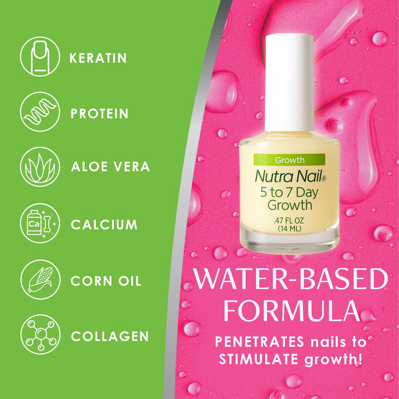 Nutra Nail 5 to 7 Day Growth Treatment, Nail Strengthener (047 fl oz) | Fast Repair Serum & Keratin Formula Strengthens & Grows Nails For Thin, Brittle & Damaged Nails, Made in the USA 0.47 Fl Oz (Pack of 1)