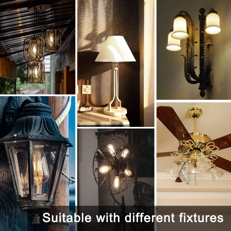 [Australia] - TJOY 12 Pack Vintage 8W ST58 LED Edison Light Bulbs 60W Equivalent, 800Lumens, 2700K Warm White, Dimmable, E26 Base LED Filament Bulbs, CRI80+, Antique Glass Style for Home, Bedroom, Office, Farmhouse 