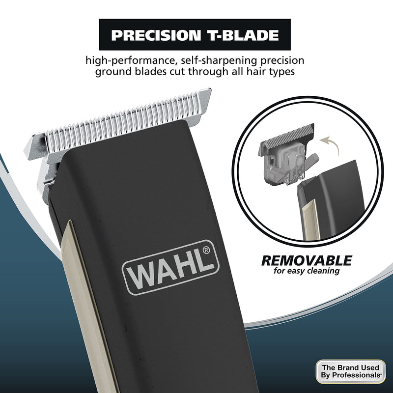 [Australia] - Wahl USA Rechargeable Lithium Ion 2.0 Beard Trimmer for Men - Facial Hair Trimmer with Precision T Blade for Grooming, Detailing Head, Light Touch Ups, Ear Nose & Eyebrow Model 9886-300 