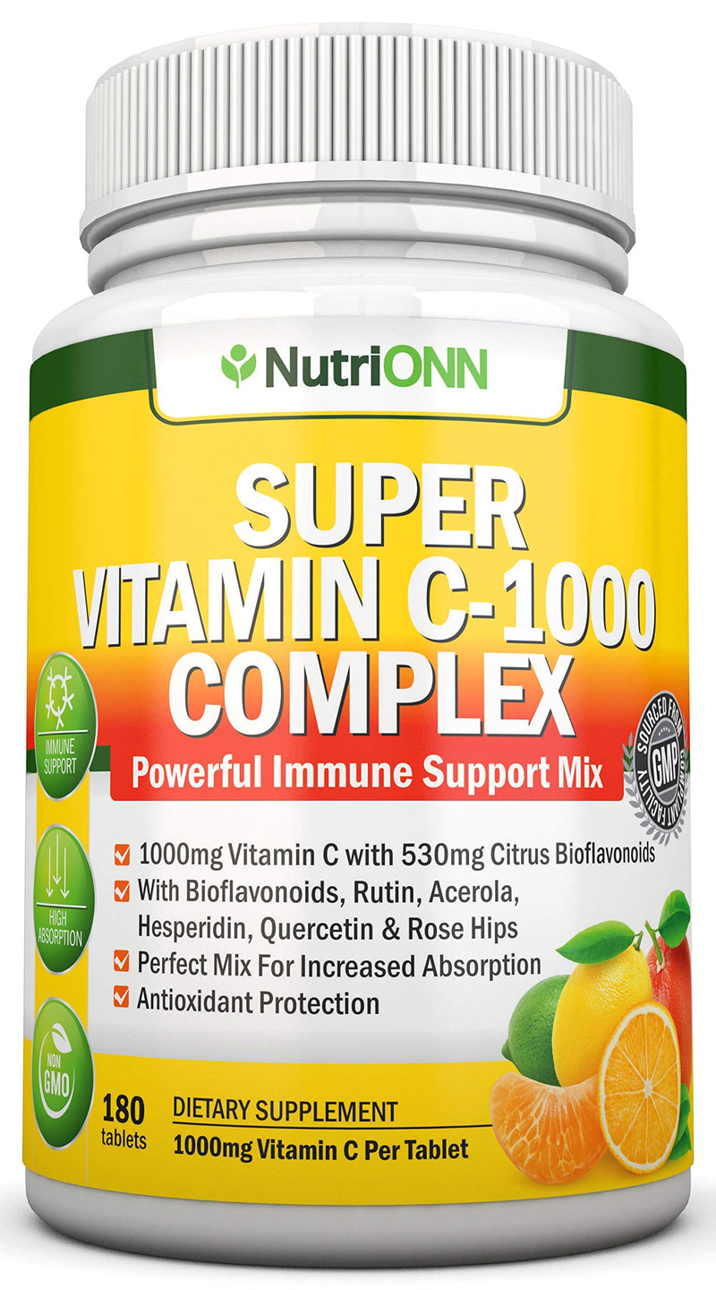 NutriONN Super Vitamin C Complex Tablets & Lung Support Capsules Combo - Targeted Lung Health Support