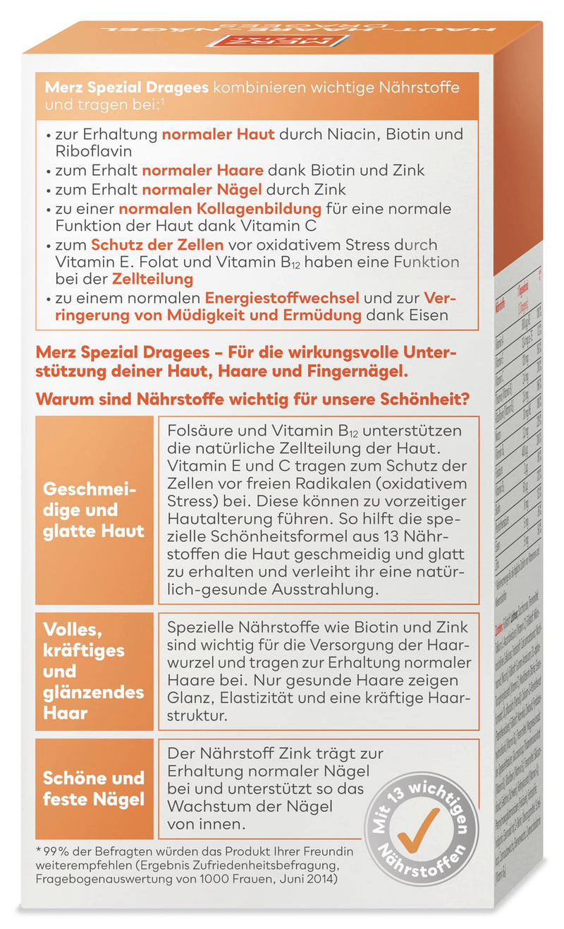 [Australia] - Merz Spezial Skin Hair Nails Dragees - 3 x 120 Dragees - Dietary supplement with 13 micro-nutrients for radiant skin, shiny hair and firm fingernails 