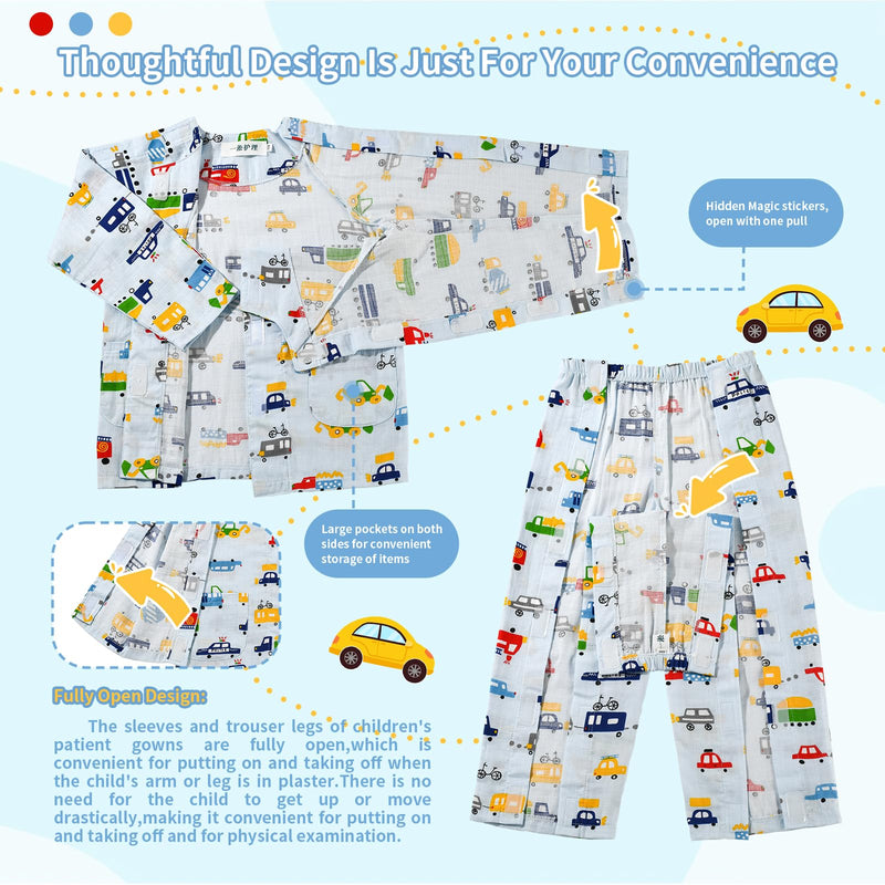 [Australia] - Adaptive Clothing for Children Long Sleeve Cotton Tear Away Full Opening Bedridden Patient Clothing Pink 8 