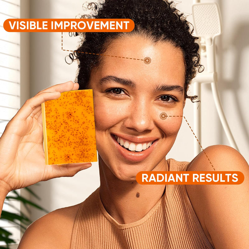 3Pcs 60g Turmeric Kojic Acid Soap Bars for Face, Body & Underarms | Infused with Retinol, Hydrolyzed Collagen, Vitamin E & Shea Butter, Gentle Care, SLS Free, Suitable for Oily & Dry Skin 3 pack soap 60g 2.12 Ounce (Pack of 3)