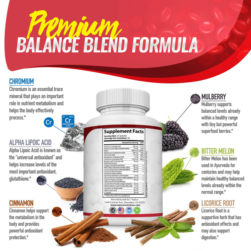 [Australia] - Premium Natural Balance Blend Complex Supplement - Natural 20 Herbs and Vitamins with Cinnamon Non-GMO Vegan, for Men Women, 60 Capsules 