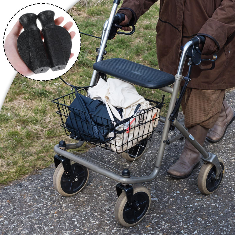 [Australia] - 2 PCS Universal Rollator Hand Grip, Anti-Slip Rolling Walker Hand Grips Replacement Parts for Rollator and Wheelchair, Rollator Walker Hand Grip for Seniors, Mobility Impaired 