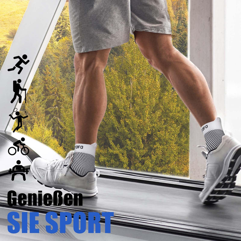 [Australia] - PUTUO Neuropathy Socks for Men Women: Orthopedic Compression Socks Plantar Fasciitis Socks Ankle Brace Large L/XL White Black 4 Pairs White & Black L-XL 