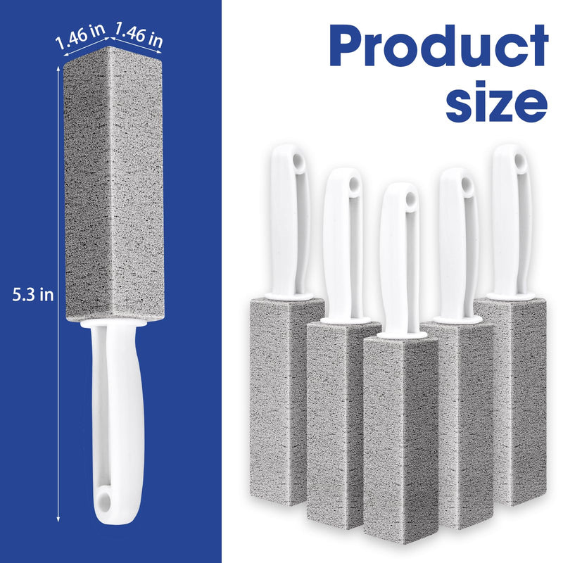 [Australia] - AZEN 5 Pack Pumice Stone for Cleaning, Pumie Scouring Stick with Handle, Pumice Stone Toilet Bowl Cleaner, Pumice Stone Hard Water Stain Remover for Toilet, Bathroom, Kitchen Sink, Grill 