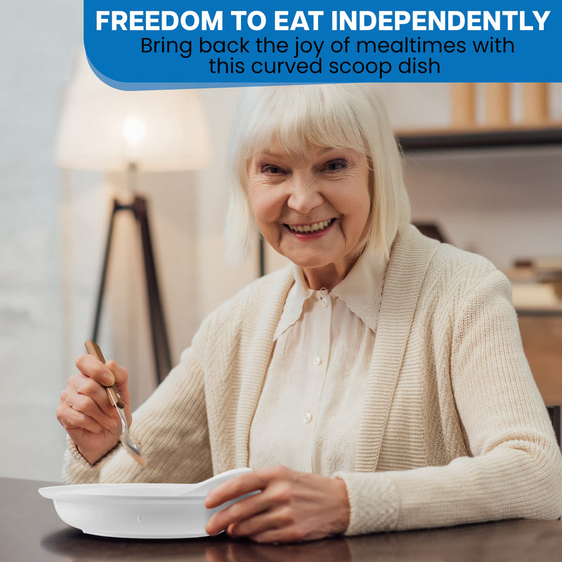 [Australia] - Providence Spillproof 9" Scoop Plate High-Low Adaptive Bowl - 6 Pack - Dish for Disabled, Handicapped, and Elderly Adults with Special Needs from Parkinsons, Dementia, Stroke or Tremors - PSC 996 