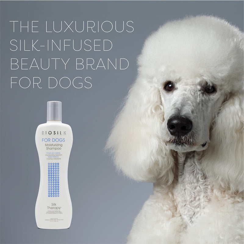 BioSilk for Dogs Silk Therapy Moisturizing Shampoo | Best Moisturizing Shampoo for All Dogs and Dogs With Dry, Itchy, or Sensitive Skin | 12 Oz Dog Shampoo 12 Fl Oz (Pack of 1) - PawsPlanet Australia