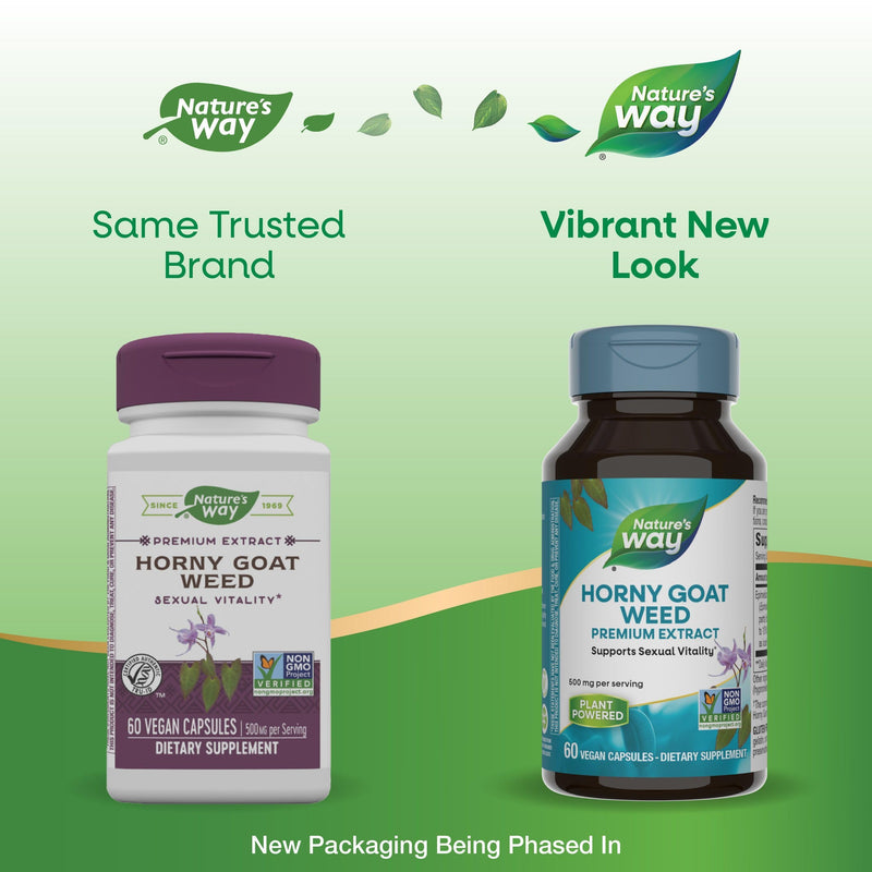 [Australia] - Nature's Way Horny Goat Weed Premium Extract Sexual Vitality,* Non-GMO, Vegan, 60 Capsules 