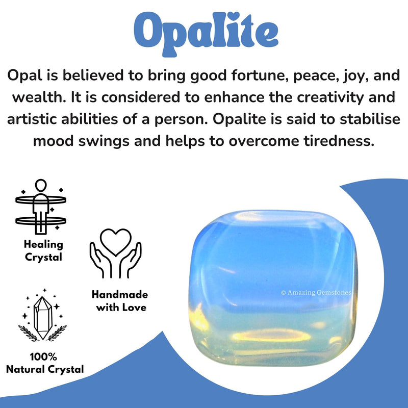[Australia] - 1 oz Opalite Crystal Tumbled Stones Polished Rocks - Natural Gem Stones for Healing - DIY Crystals for Protection 1 oz 