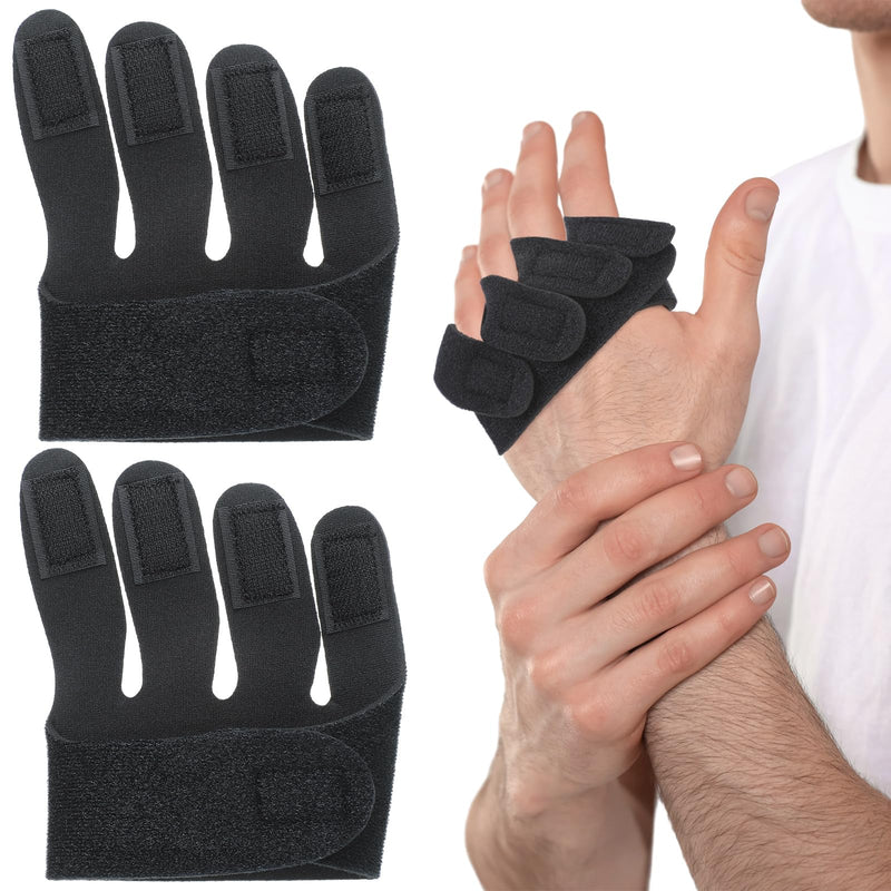 TrelaCo 2 Pcs Hand Ulnar Deviation Strap Right Drift Hand Splint Knuckle Splint MCP Knuckle Joint Finger Support Deviation Insert for Rheumatoid Arthritis Pain Tendonitis Sprains Strains (Large-Right) Large-Right