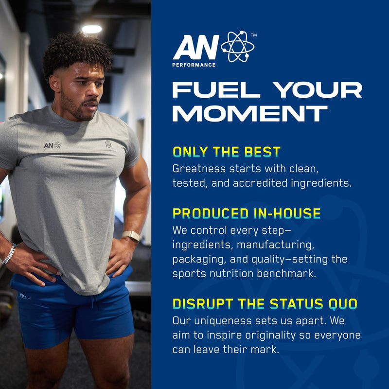 AN Performance Pre-Workout Powder Supplement for Men & Women | Energy Drink Mix with 300mg Caffeine + Beta Alanine + Citrulline | Third-Party Tested | Strawberry Pineapple | 30 Servings Chiquita Strawberry Pineapple (With Caffeine)