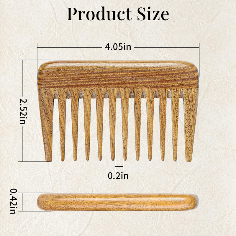 [Australia] - Onedor Handmade 100% Natural Green Sandalwood Hair Combs -Anti-Static Sandalwood Scent Natural Hair Detangler Wooden Comb (Extra Wide Tooth Mini Pocket Comb) Extra Wide Tooth Mini Pocket Comb 