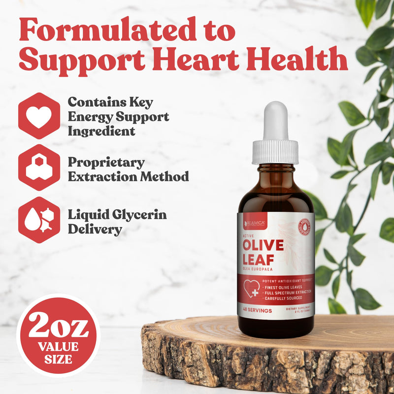 [Australia] - Rejuvica Health Active Olive Leaf - Advanced Olive Leaf Extract - Naturally Occurring Oleuropein - Liquid Delivery for Better Absorption - Immune & Heart Support 