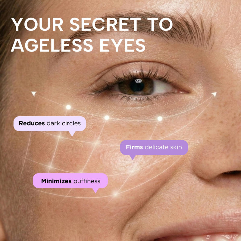 Clear Beauty Vitamin C & Hyaluronic Acid Under Eye Serum - Dermatologist Tested, Reduces Eye Bags, Puffiness, Dark Circles & Wrinkles, Clean Beauty, Cruelty-Free Korean Skin Care - All Skin Types