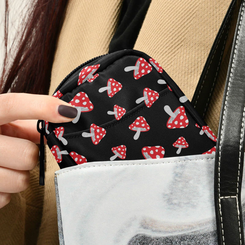 Cute Mushroom Pill Case, Portable Weekly Pill Box Bag Container 7 Days Pill Organizer Vitamin Supplement Holder with Zipper for Travel Family Business