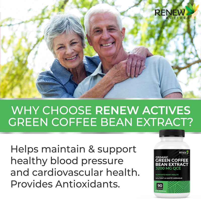 [Australia] - Renew Actives High Potency Green Coffee Bean Extract - 800mg per Serving Green Coffee Bean Extract with 50% Chlorogenic Acid for Antioxidant Benefits - Made in Canada - 90 Vegan Capsules 