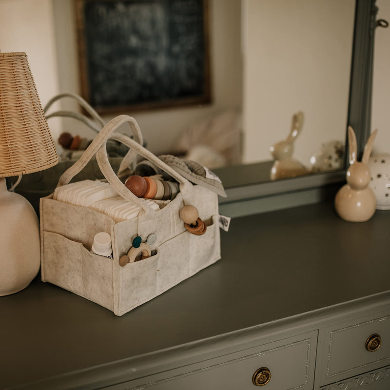 [Australia] - Parker Baby Diaper Caddy - Nursery Storage Bin and Car Organizer for Diapers and Baby Wipes (White, Large) White 