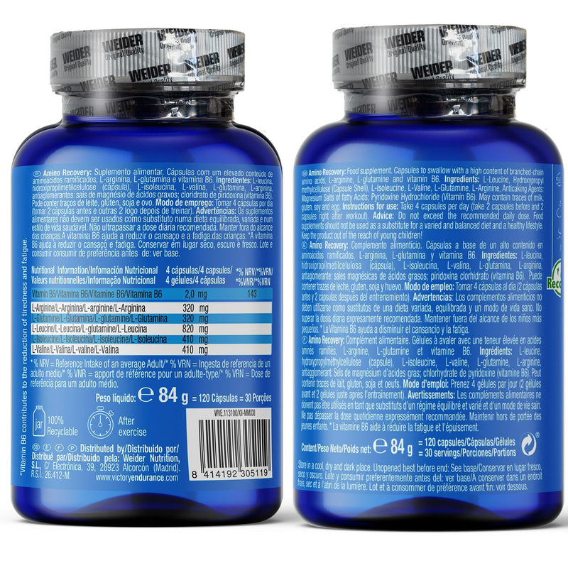 Weider Victory Endurance Amino Recovery 120 Capsules, 100 g