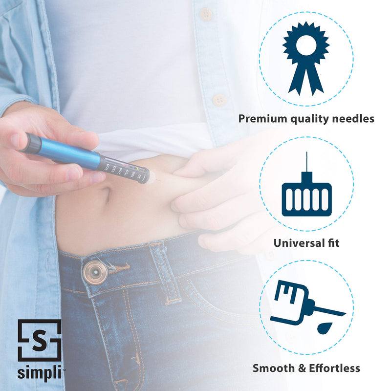 [Australia] - SIMPLI Insulin Pen Needles 6mm (1/4”) x 32G Mini, 90 Count: for at-Home Insulin Injections, Compatible with Most Pen Injector Devices 