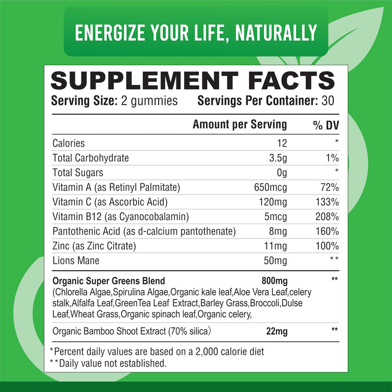 IMPACT Supergreens & Youth Athletic Gummies Bundle – Daily Multivitamin & Superfood Support for Kids & Adults – Fiber, Essential Nutrients, Omega-3, Zinc, & Immunity Boost – Vegan & Gelatin-Free (60)