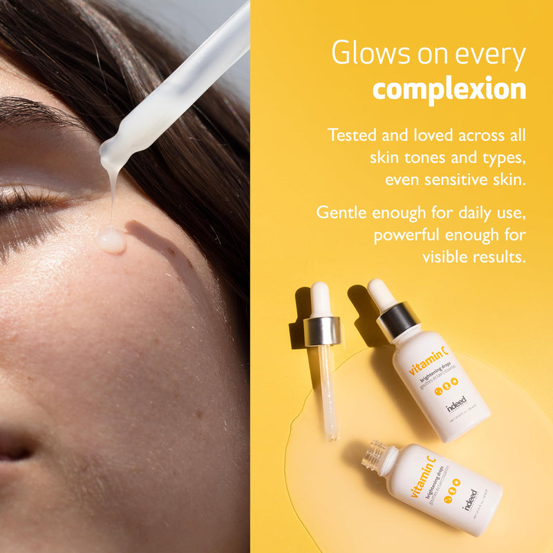 Indeed Labs Vitamin C Brightening Drops | Lightweight Vitamin C Facial Serum | Encapsulated Ascorbic Acid for 15x Absorption | with Moisturizing Tamarind Seed Extract & Biosaccharide Gum-1, (1 Fl Oz)