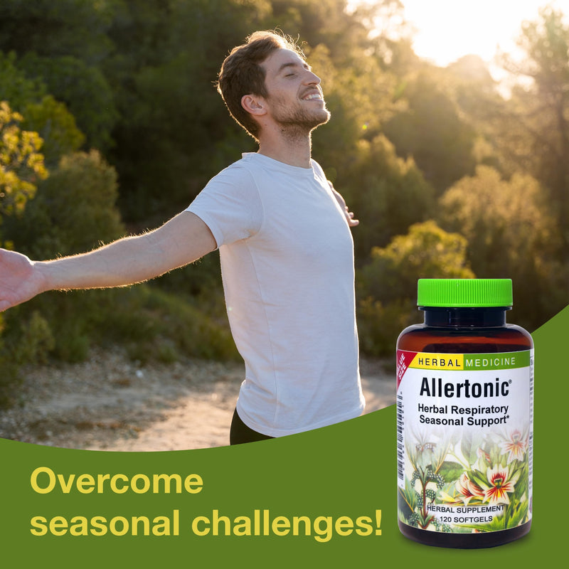 [Australia] - Herbs Etc. Allertonic - Healthy Breathing Support - Herbal Blend to Aid Against Seasonal Discomfort - Lung & Respiratory Health Support with Stinging Nettle - 120 Softgels (120 Servings) 120 Count (Pack of 1) 